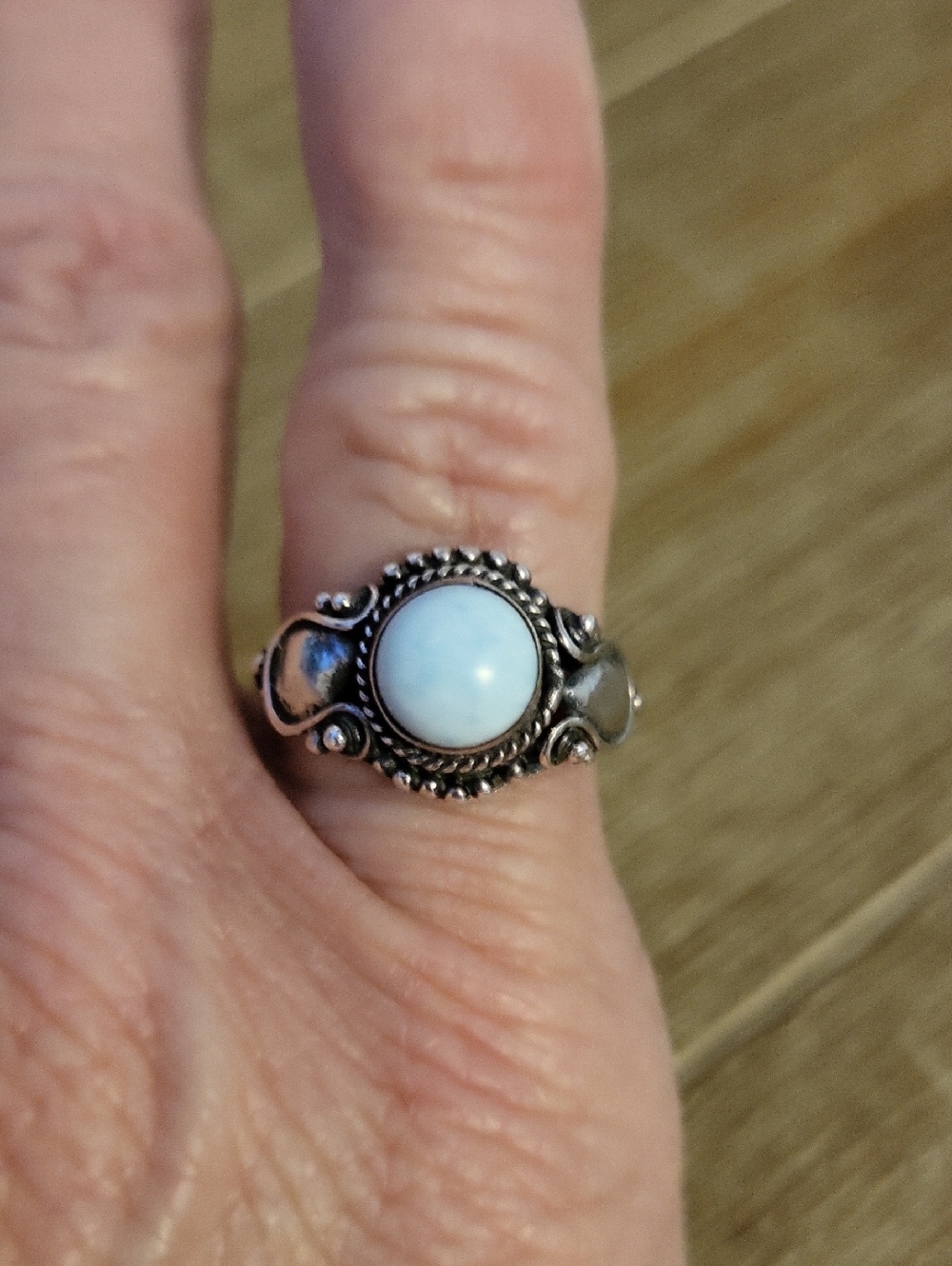 Sterling Silver Larimar Stone Ring
